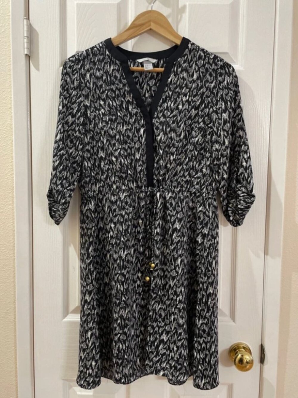 H&M Black & White Print Dress (8)